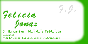 felicia jonas business card